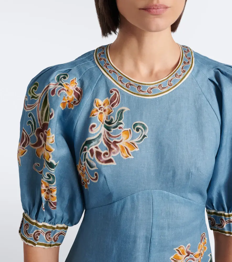 ALÉMAIS Alémais Joan floral linen midi dress | Thumbnail 5 ALÉMAIS Alémais Joan floral linen midi dress | Thumbnail 5