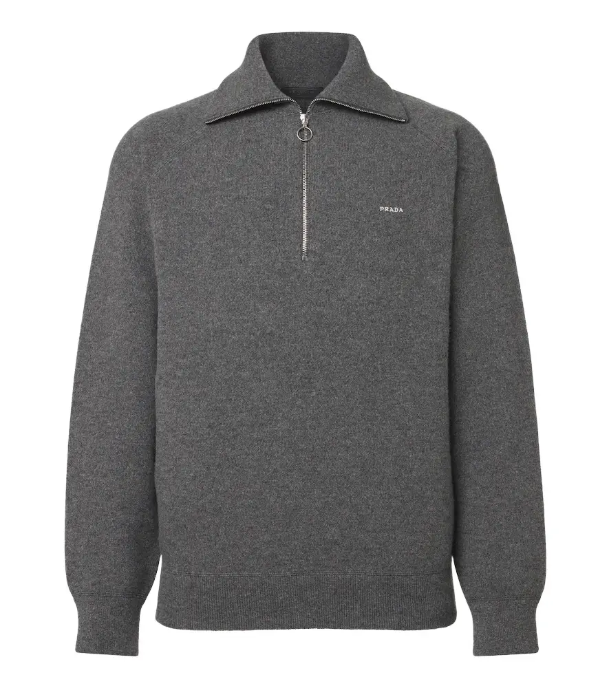 Prada Wool and cashmere half-zip sweater