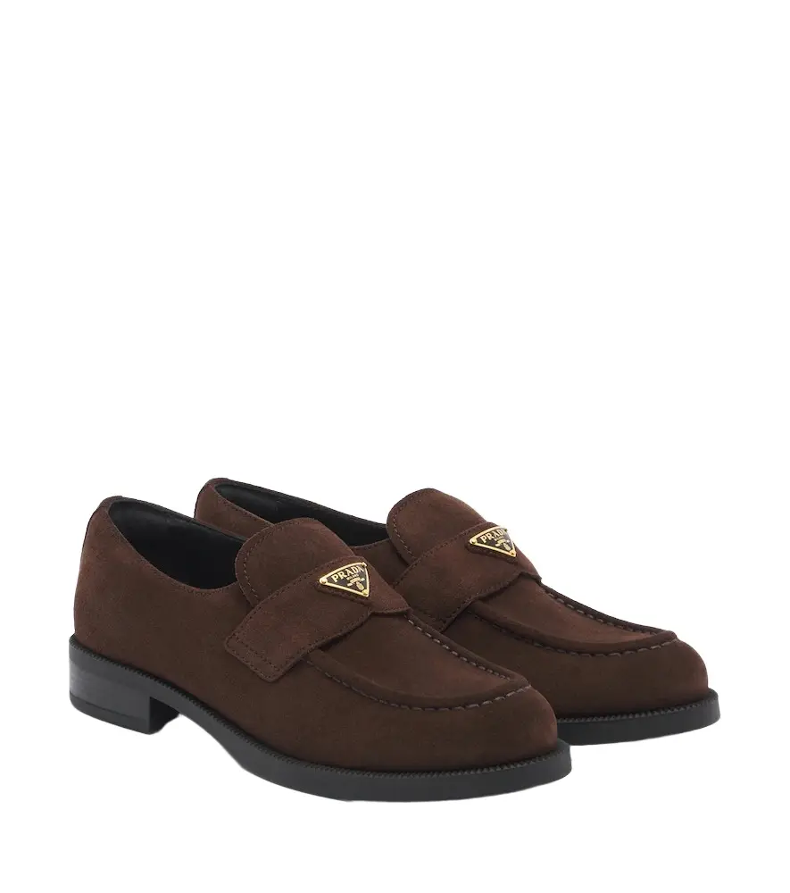 Suede penny loafers