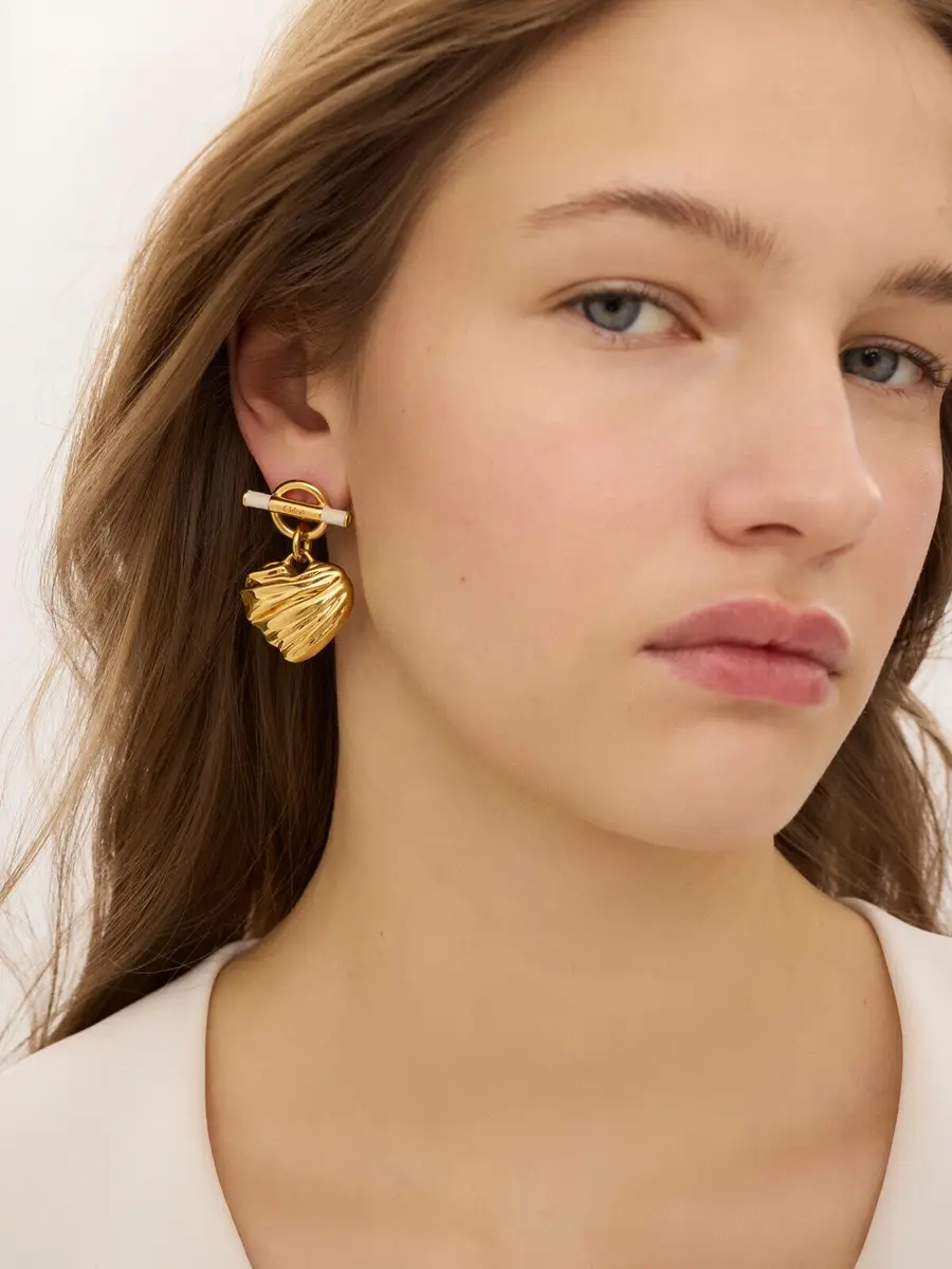Chloé The Chloé Pleated Heart earrings | Thumbnail 3