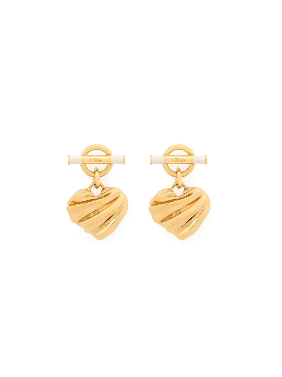 The Chloé Pleated Heart earrings