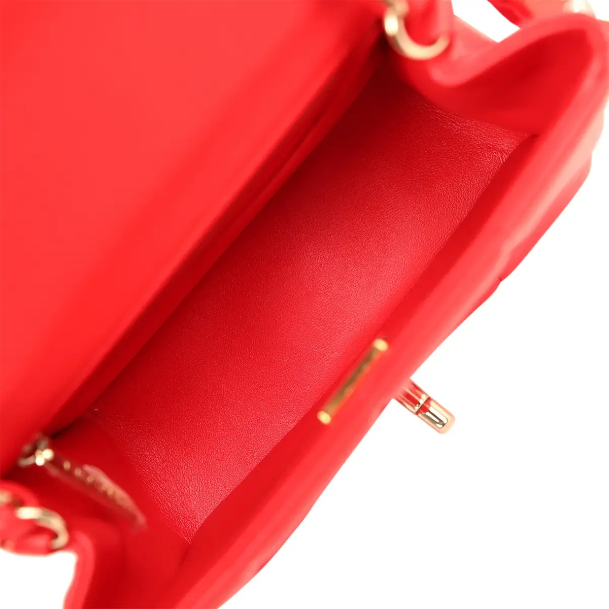 Chanel Chanel Monacoco Mini Square Flap Bag Red Lambskin Light Gold Hardware | Thumbnail 11 Chanel Chanel Monacoco Mini Square Flap Bag Red Lambskin Light Gold Hardware | Thumbnail 11