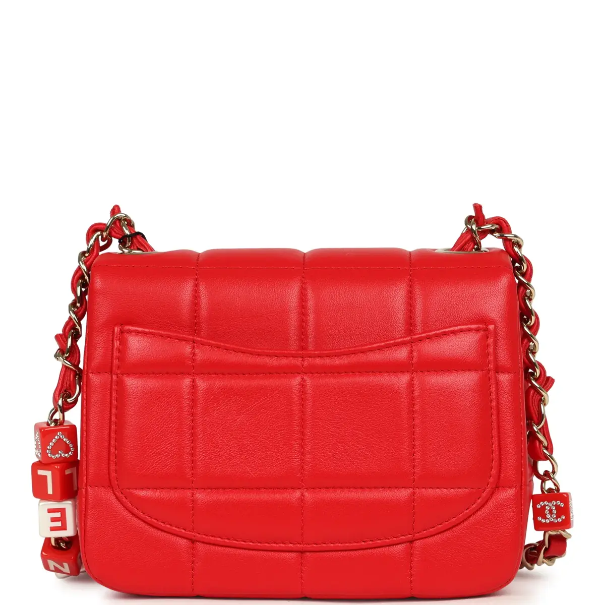 Chanel Chanel Monacoco Mini Square Flap Bag Red Lambskin Light Gold Hardware | Thumbnail 4 Chanel Chanel Monacoco Mini Square Flap Bag Red Lambskin Light Gold Hardware | Thumbnail 4