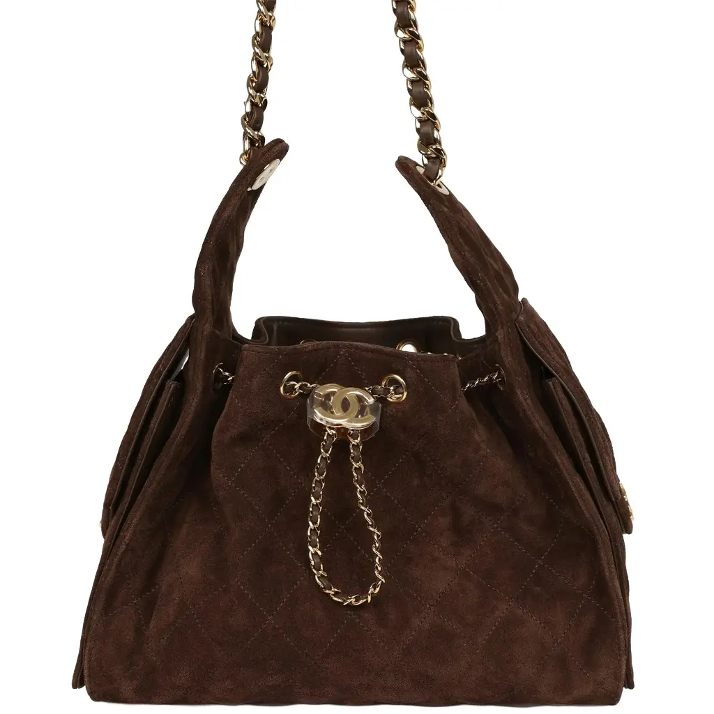 Chanel Small 25 Hobo Bag Dark Brown Suede Gold Hardware Chanel Small 25 Hobo Bag Dark Brown Suede Gold Hardware