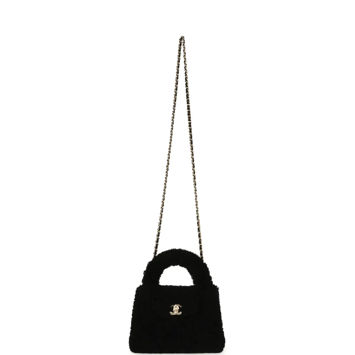 Chanel Chanel Small Kelly Shopper Black Shearling Gold Hardware | Thumbnail 7 Chanel Chanel Small Kelly Shopper Black Shearling Gold Hardware | Thumbnail 7