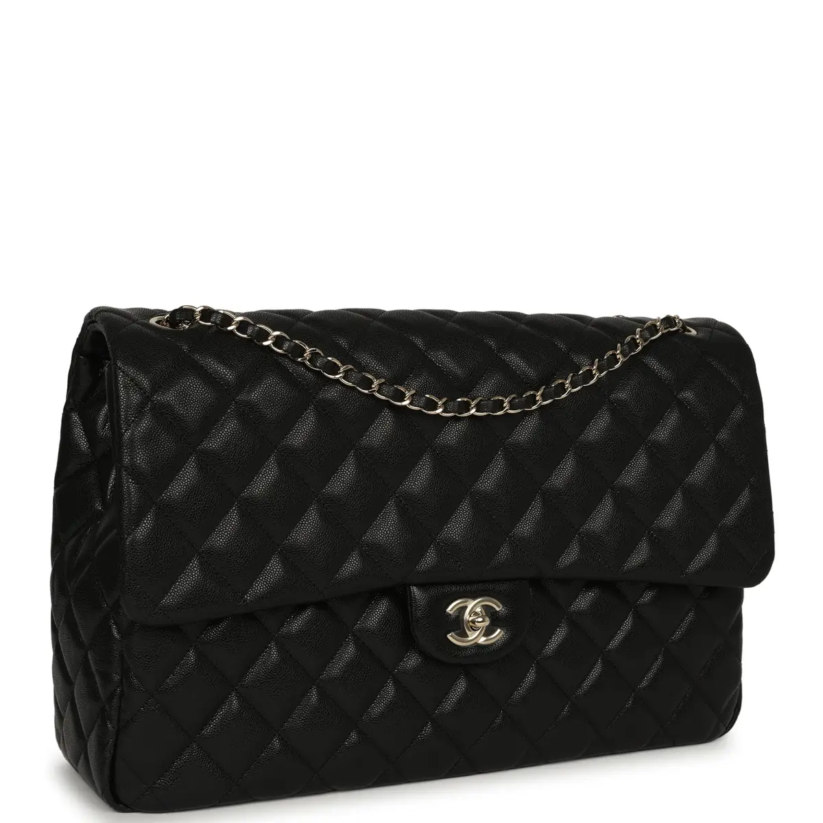 Chanel Chanel XXL Classic Single Flap Bag Black Shiny Caviar Light Gold Hardware | Thumbnail 2 Chanel Chanel XXL Classic Single Flap Bag Black Shiny Caviar Light Gold Hardware | Thumbnail 2