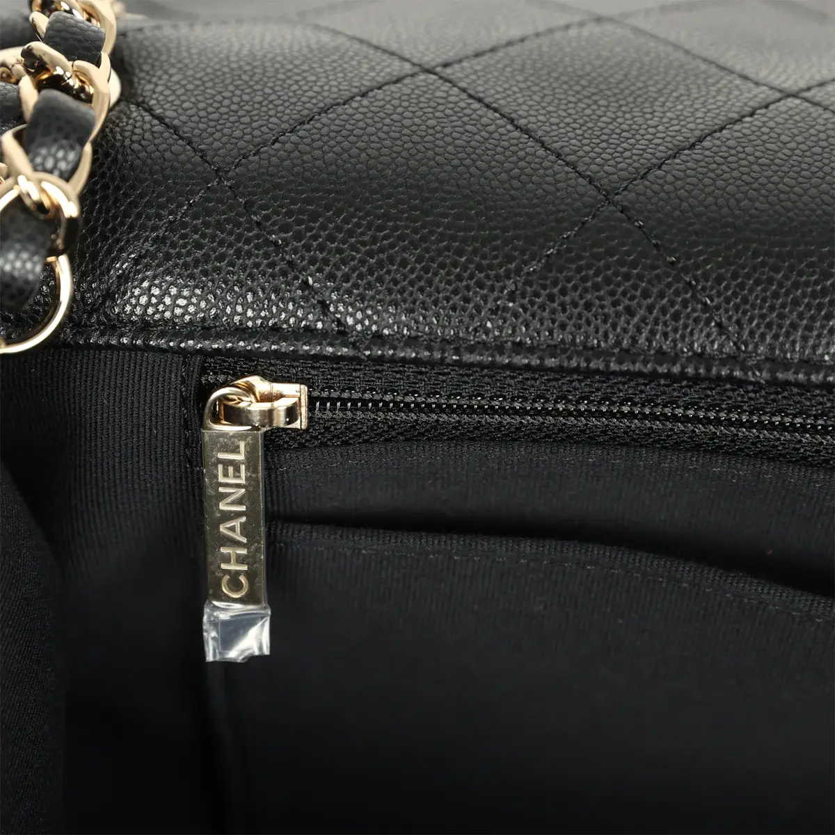 Chanel Chanel XXL Classic Single Flap Bag Black Shiny Caviar Light Gold Hardware | Thumbnail 10 Chanel Chanel XXL Classic Single Flap Bag Black Shiny Caviar Light Gold Hardware | Thumbnail 10