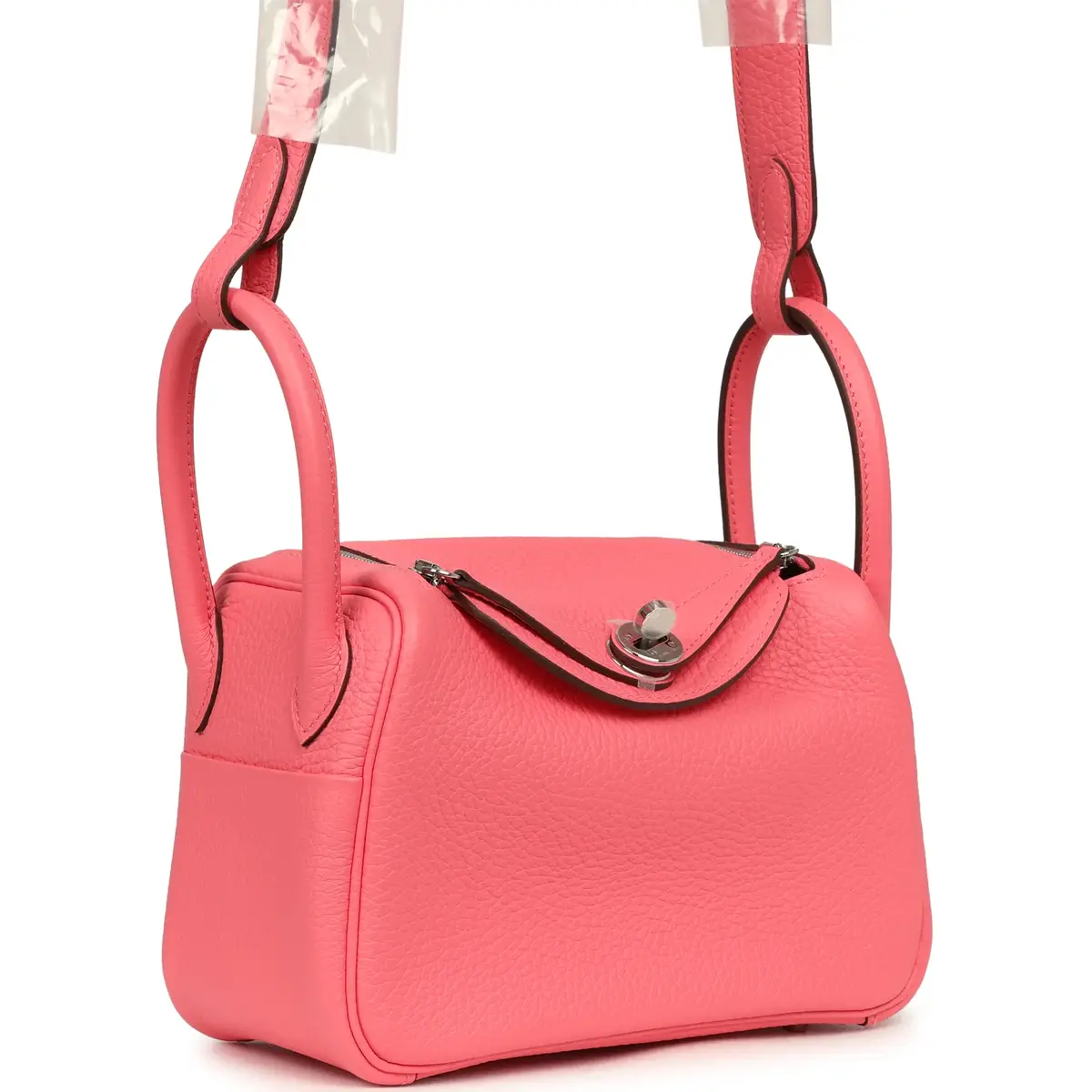 HERMÈS Hermes Mini Lindy II Rose Azalee Clemence Palladium Hardware | Thumbnail 2 HERMÈS Hermes Mini Lindy II Rose Azalee Clemence Palladium Hardware | Thumbnail 2