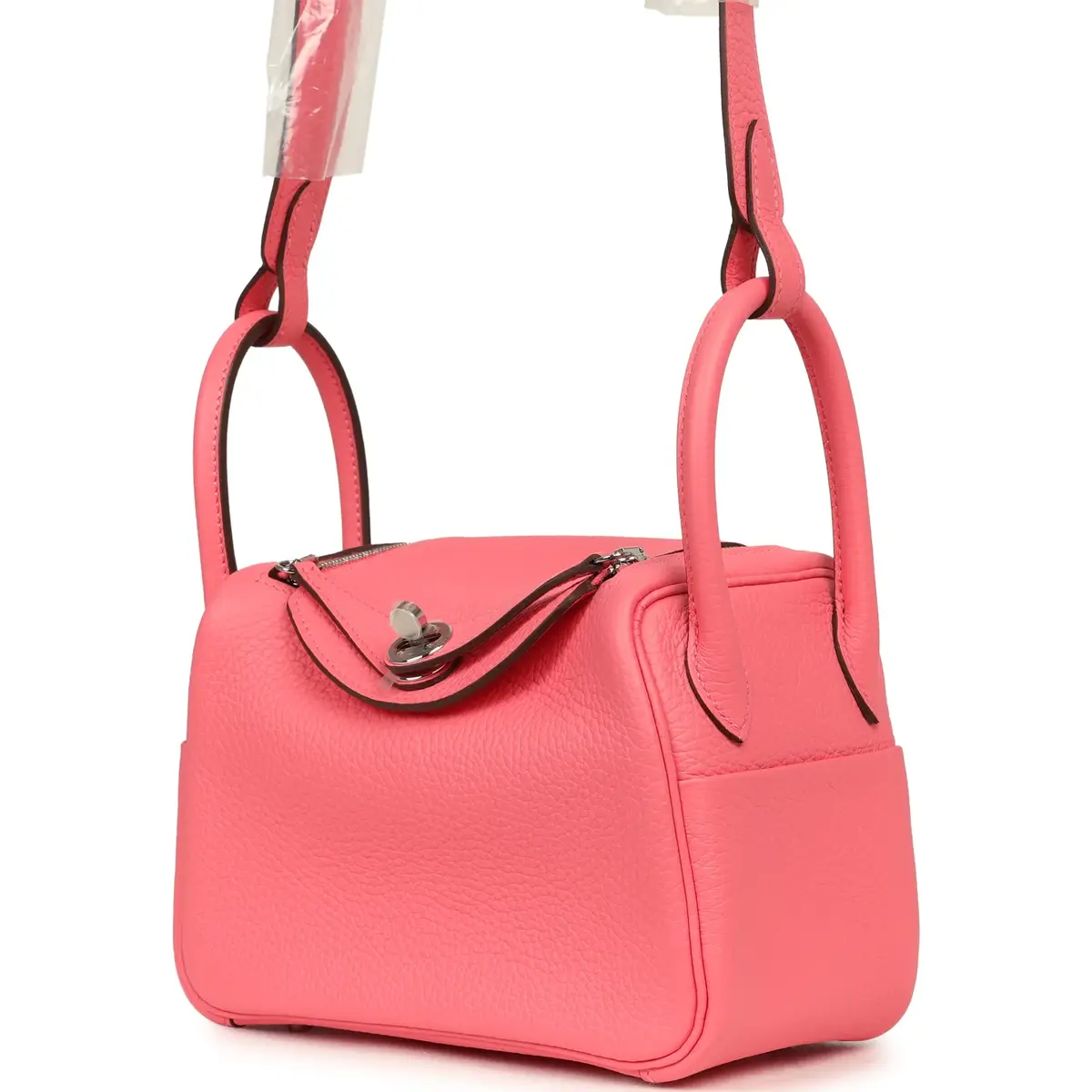 HERMÈS Hermes Mini Lindy II Rose Azalee Clemence Palladium Hardware | Thumbnail 5 HERMÈS Hermes Mini Lindy II Rose Azalee Clemence Palladium Hardware | Thumbnail 5