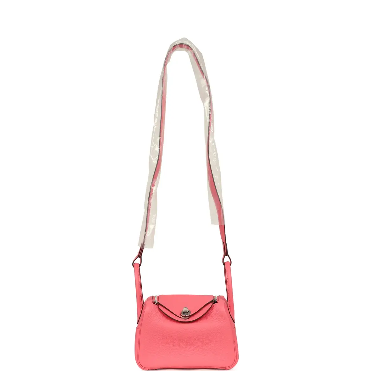 HERMÈS Hermes Mini Lindy II Rose Azalee Clemence Palladium Hardware | Thumbnail 7 HERMÈS Hermes Mini Lindy II Rose Azalee Clemence Palladium Hardware | Thumbnail 7