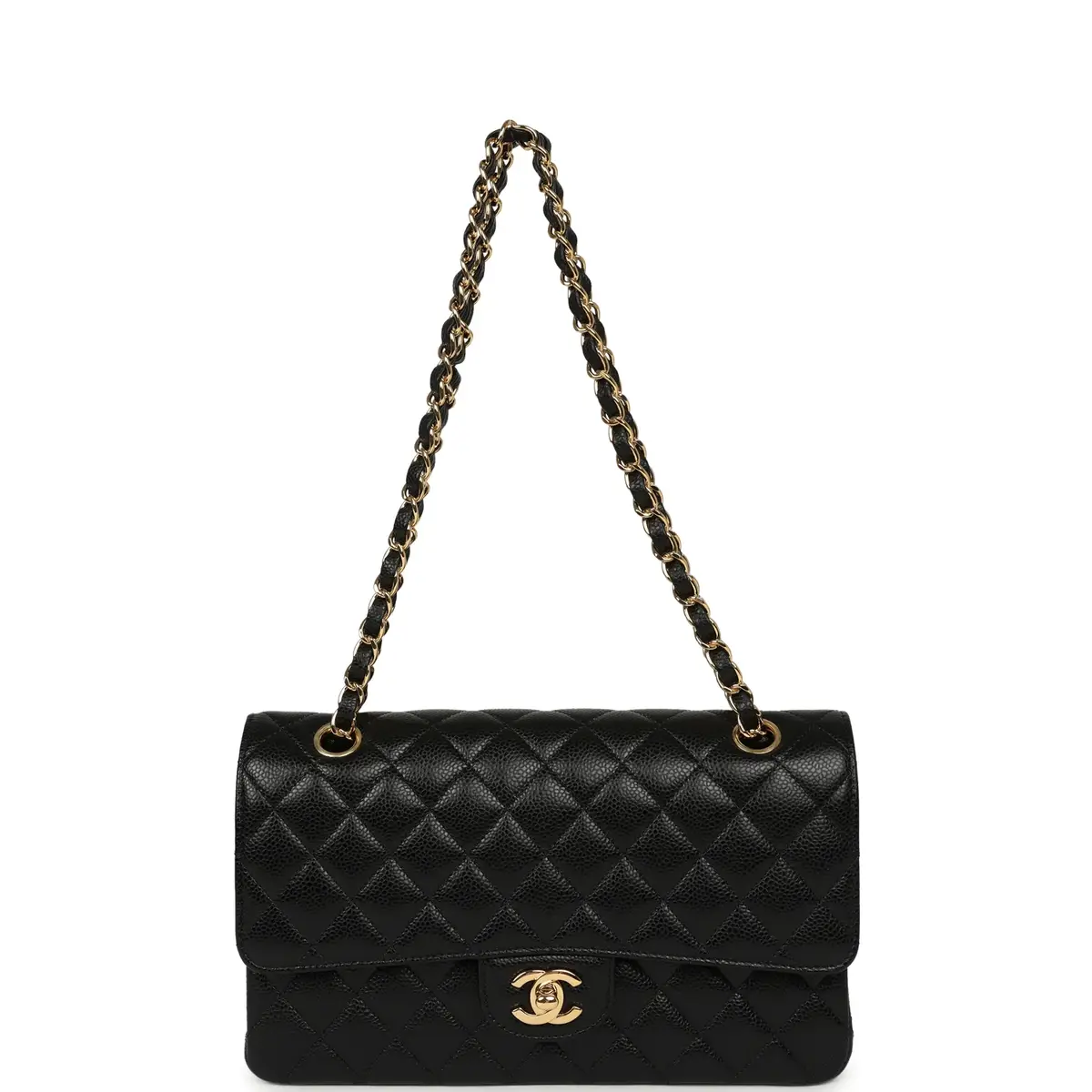 Chanel Pre-owned Chanel Medium Classic Double Flap Bag Black Caviar Gold Hardware | Thumbnail 7 Chanel Pre-owned Chanel Medium Classic Double Flap Bag Black Caviar Gold Hardware | Thumbnail 7
