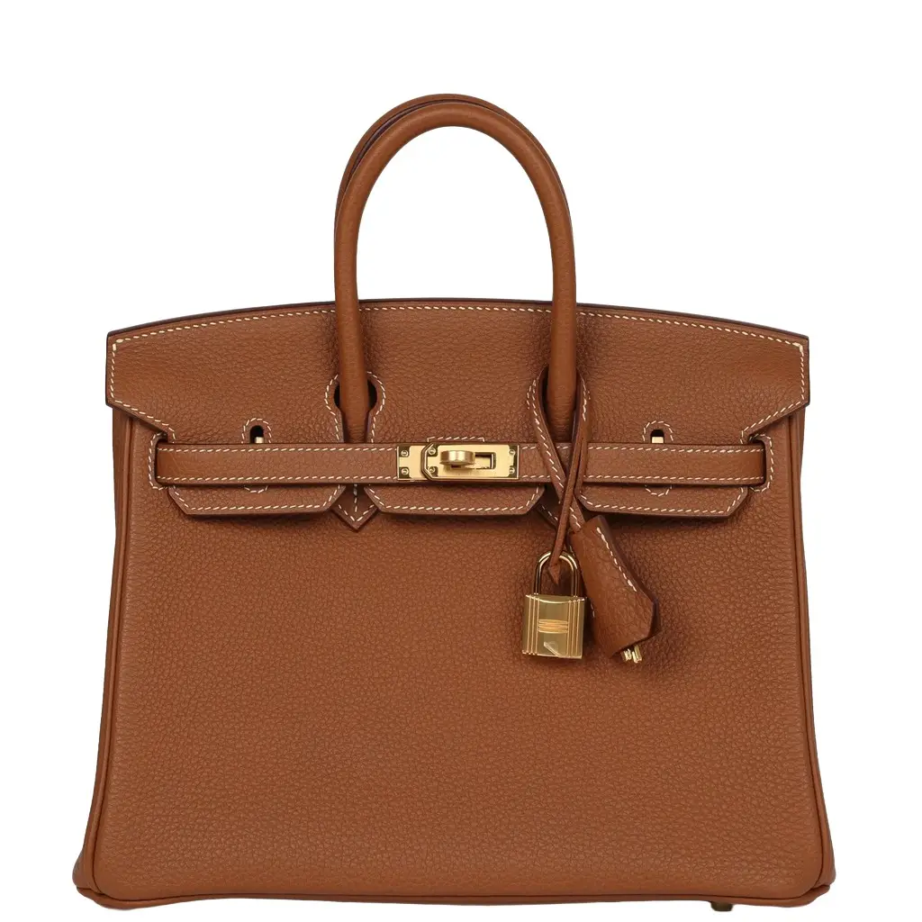 Pre-owned Hermes Birkin 25 Gold Togo Gold Hardware Pre-owned Hermes Birkin 25 Gold Togo Gold Hardware
