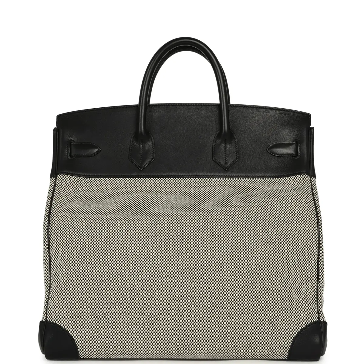 HERMÈS Pre-owned Hermes Birkin HAC 40 Black Evercolor, Ecru-Black Criss Cross Toile Canvas Palladium Hardware | Thumbnail 4 HERMÈS Pre-owned Hermes Birkin HAC 40 Black Evercolor, Ecru-Black Criss Cross Toile Canvas Palladium Hardware | Thumbnail 4