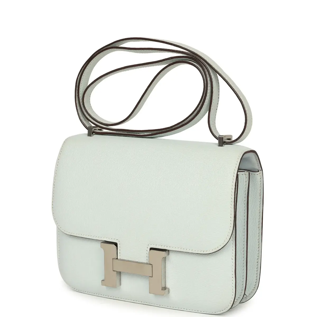 HERMÈS Pre-owned Hermes Constance 18 Bleu Brume Chevre Mysore Palladium Hardware | Thumbnail 5 HERMÈS Pre-owned Hermes Constance 18 Bleu Brume Chevre Mysore Palladium Hardware | Thumbnail 5