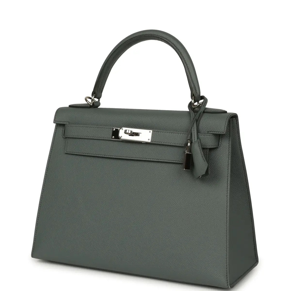 HERMÈS Pre-owned Hermes Kelly Sellier 28 Vert Amande Epsom Palladium Hardware | Thumbnail 5 HERMÈS Pre-owned Hermes Kelly Sellier 28 Vert Amande Epsom Palladium Hardware | Thumbnail 5