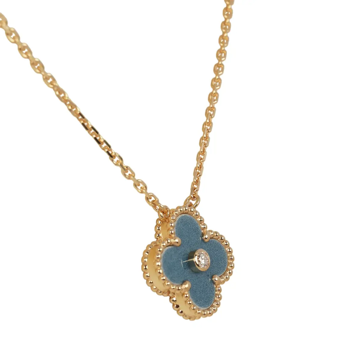 Van Cleef & Arpels Van Cleef & Arpels 2026 Holiday Vintage Alhambra Pendant Necklace Blue Grey Sevres Porcelain 18K Yellow Gold & Diamonds | Thumbnail 2 Van Cleef & Arpels Van Cleef & Arpels 2026 Holiday Vintage Alhambra Pendant Necklace Blue Grey Sevres Porcelain 18K Yellow Gold & Diamonds | Thumbnail 2