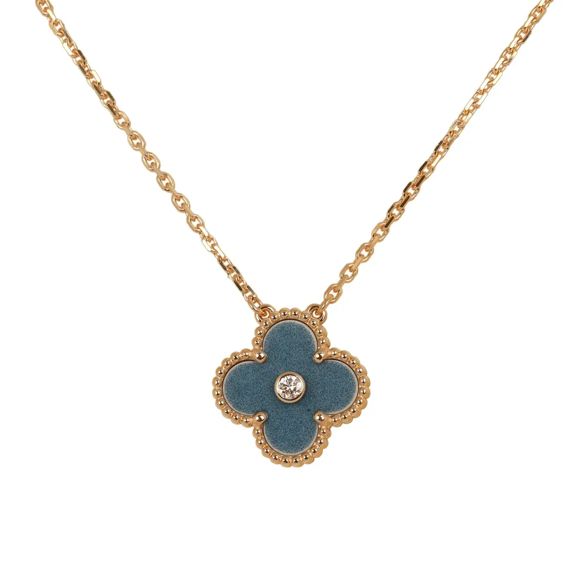 Van Cleef & Arpels Van Cleef & Arpels 2026 Holiday Vintage Alhambra Pendant Necklace Blue Grey Sevres Porcelain 18K Yellow Gold & Diamonds | Thumbnail 3 Van Cleef & Arpels Van Cleef & Arpels 2026 Holiday Vintage Alhambra Pendant Necklace Blue Grey Sevres Porcelain 18K Yellow Gold & Diamonds | Thumbnail 3