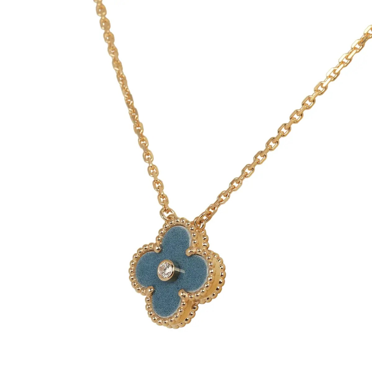 Van Cleef & Arpels Van Cleef & Arpels 2026 Holiday Vintage Alhambra Pendant Necklace Blue Grey Sevres Porcelain 18K Yellow Gold & Diamonds | Thumbnail 4 Van Cleef & Arpels Van Cleef & Arpels 2026 Holiday Vintage Alhambra Pendant Necklace Blue Grey Sevres Porcelain 18K Yellow Gold & Diamonds | Thumbnail 4