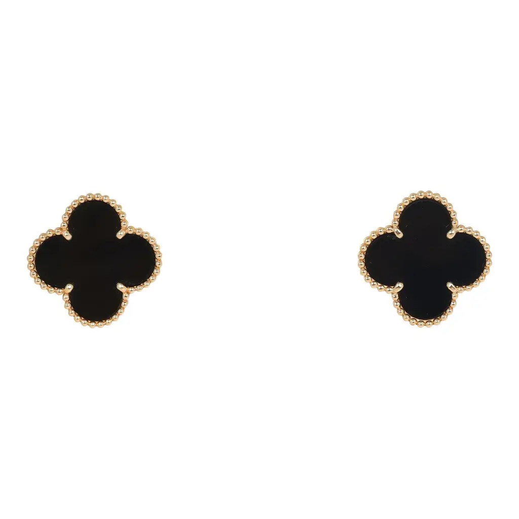 Van Cleef & Arpels Magic Alhambra Onyx Earrings 18K Yellow Gold Van Cleef & Arpels Magic Alhambra Onyx Earrings 18K Yellow Gold