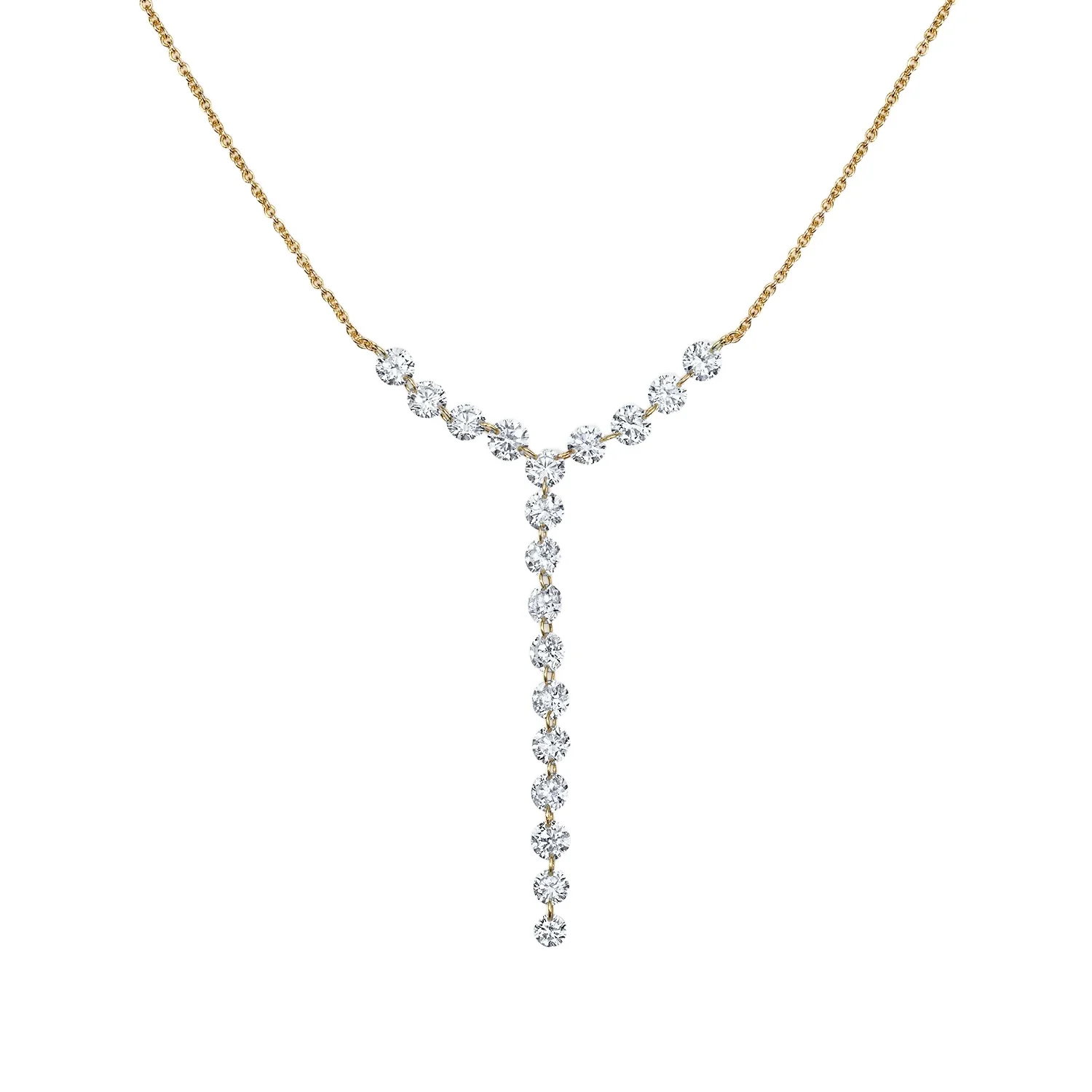 Stephanie Gottlieb Lola Lab Grown Drilled Diamond Lariat Necklace