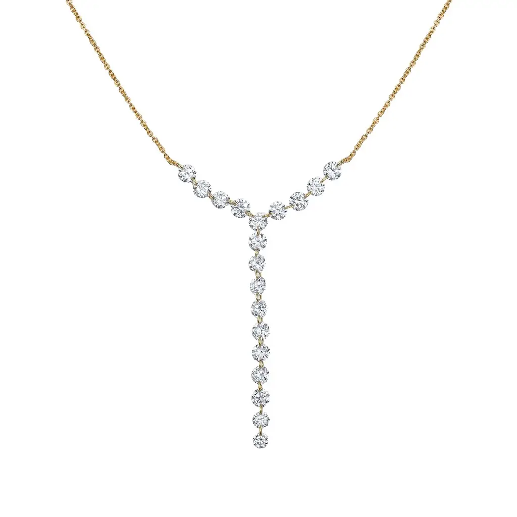 Stephanie Gottlieb Lola Lab Grown Drilled Diamond Lariat Necklace