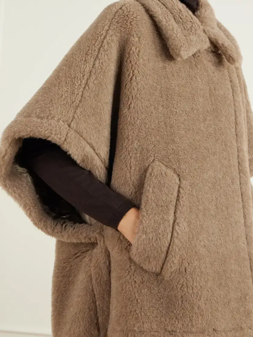 Max Mara Alpaca, Cashmere And Silk-blend Cape - Brown | Thumbnail 5 Max Mara Alpaca, Cashmere And Silk-blend Cape - Brown | Thumbnail 5