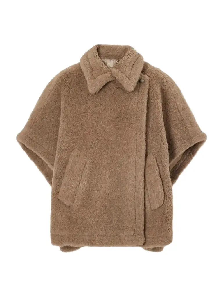 Max Mara Alpaca, Cashmere And Silk-blend Cape - Brown