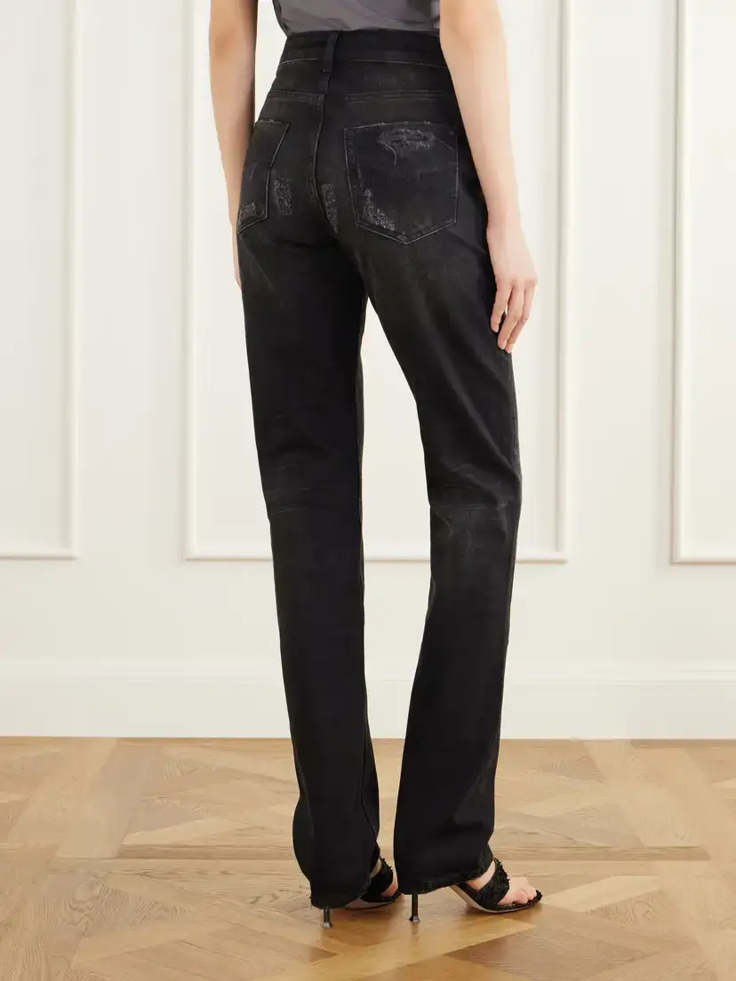 AARON ESH Washed Mid-rise Straight-leg Jeans | Thumbnail 4 AARON ESH Washed Mid-rise Straight-leg Jeans | Thumbnail 4