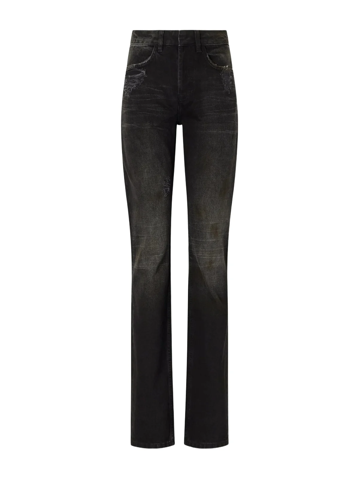 AARON ESH Washed Mid-rise Straight-leg Jeans