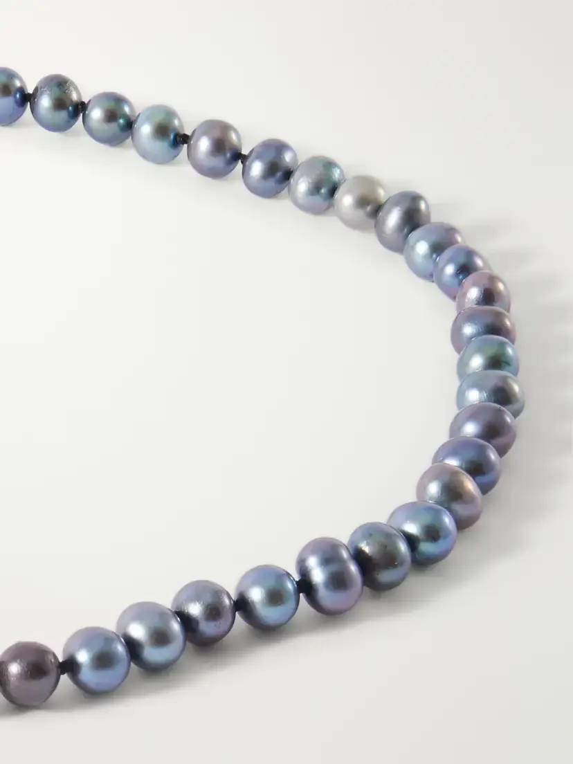Loren Stewart Black Pearl Safety Pin 14-karat Gold And Pearls Necklace | Thumbnail 4