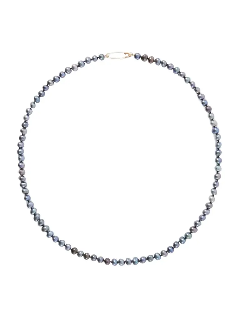 Loren Stewart Black Pearl Safety Pin 14-karat Gold And Pearls Necklace