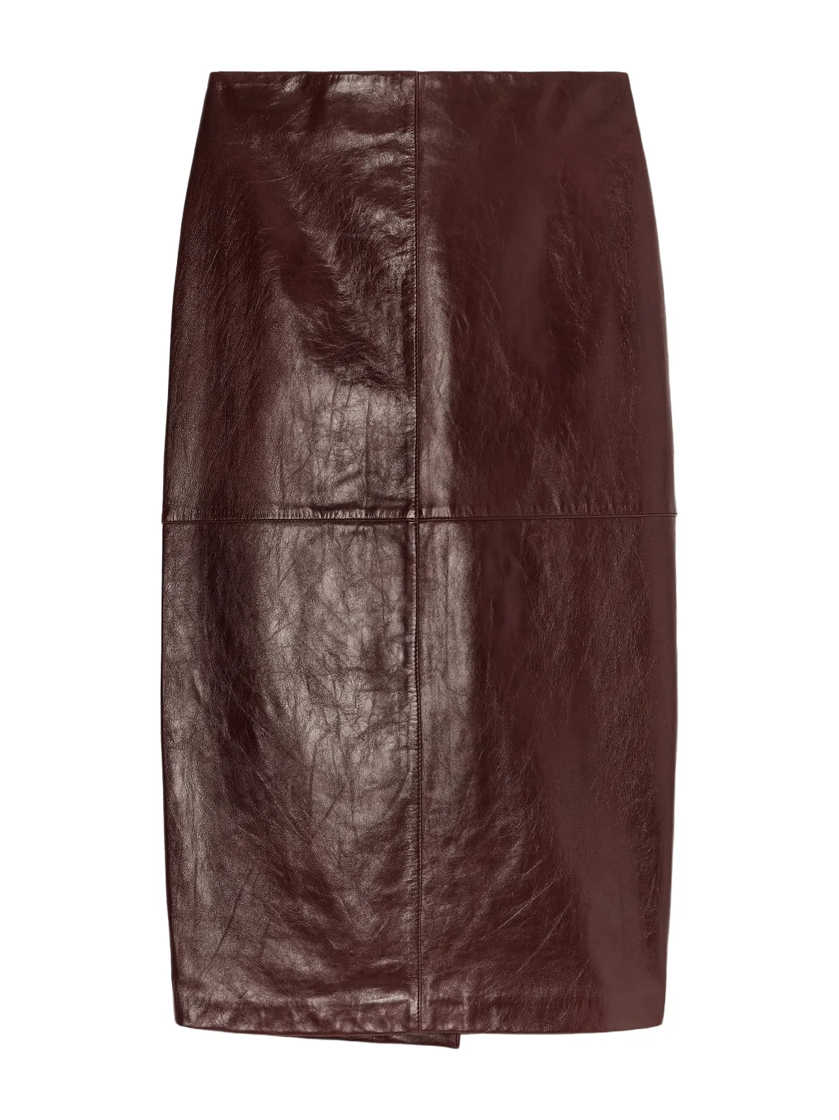 Sportmax Lappole Paneled Glossed-leather Midi Skirt