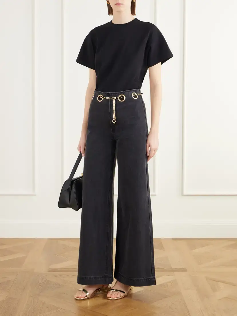 Cult Gaia Sydney Embellished Low-rise Flared Jeans | Thumbnail 2 Cult Gaia Sydney Embellished Low-rise Flared Jeans | Thumbnail 2