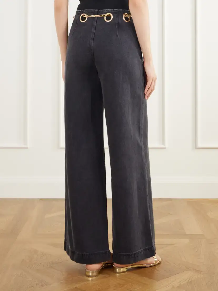 Cult Gaia Sydney Embellished Low-rise Flared Jeans | Thumbnail 4 Cult Gaia Sydney Embellished Low-rise Flared Jeans | Thumbnail 4