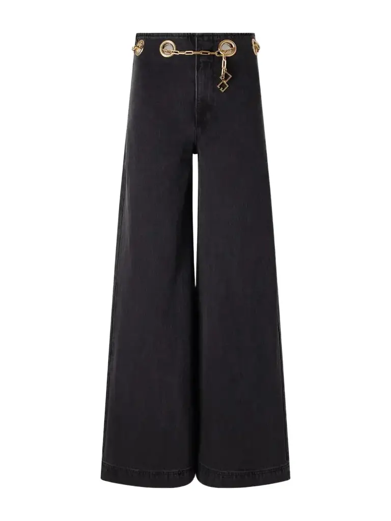 Cult Gaia Sydney Embellished Low-rise Flared Jeans