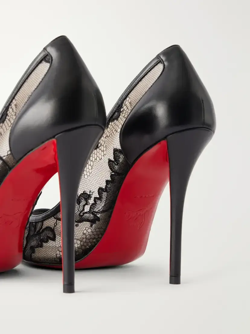 Christian Louboutin Miss Z 100 Leather-trimmed Lace Pumps | Thumbnail 5 Christian Louboutin Miss Z 100 Leather-trimmed Lace Pumps | Thumbnail 5