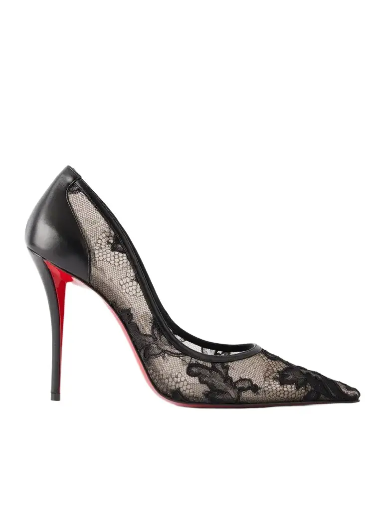 Miss Z 100 Leather-trimmed Lace Pumps