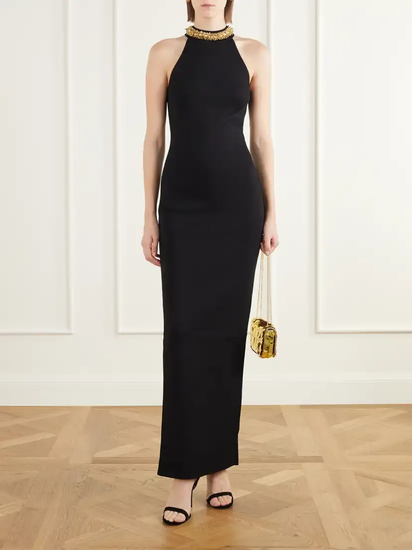 Balmain Bead-embellished Knitted Halterneck Maxi Dress | Thumbnail 2 Balmain Bead-embellished Knitted Halterneck Maxi Dress | Thumbnail 2