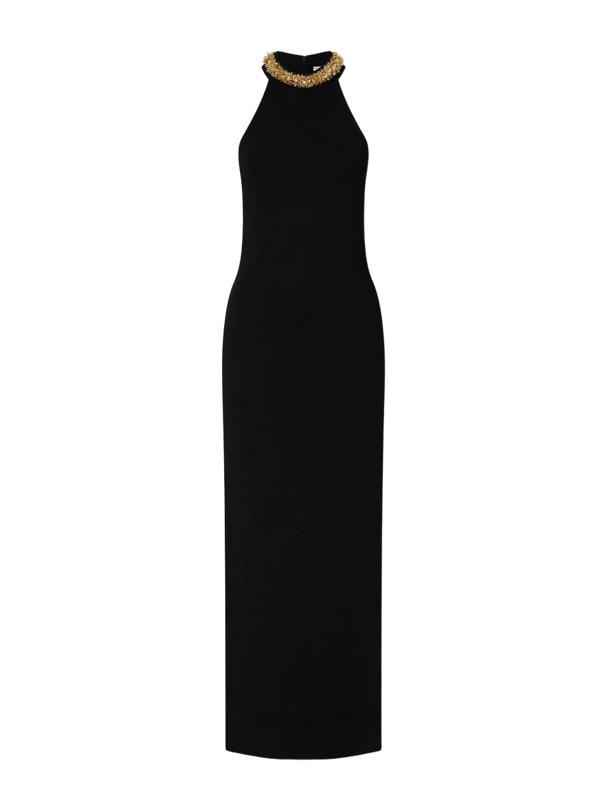 Bead-embellished Knitted Halterneck Maxi Dress
