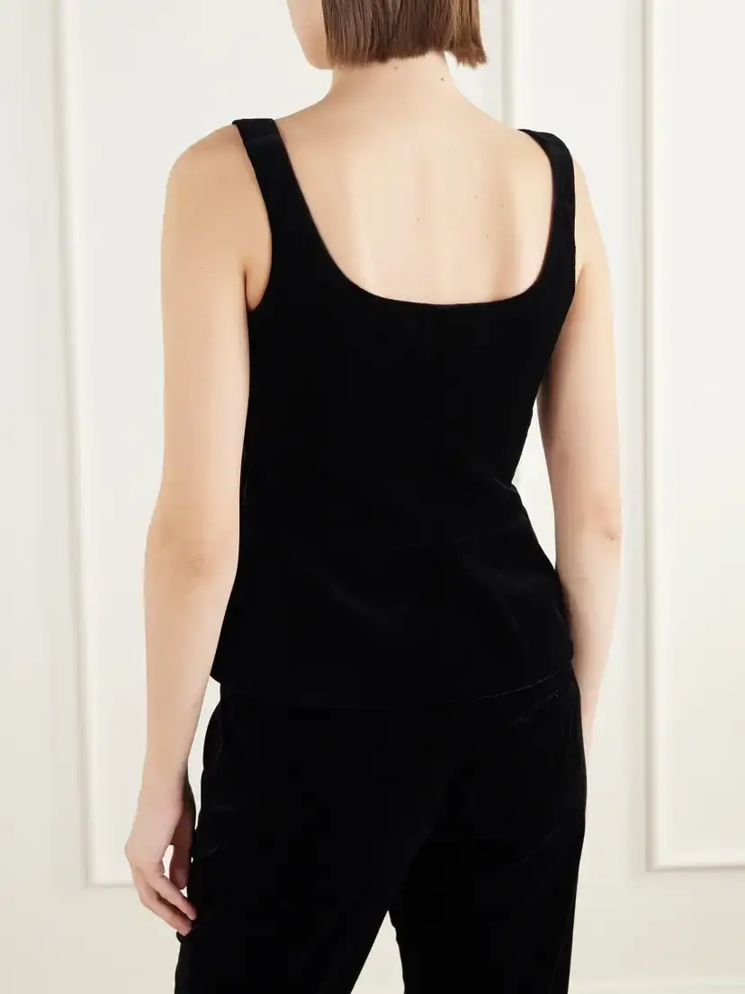 LIBEROWE Peplum Cotton-velvet Bustier Top | Thumbnail 3 LIBEROWE Peplum Cotton-velvet Bustier Top | Thumbnail 3