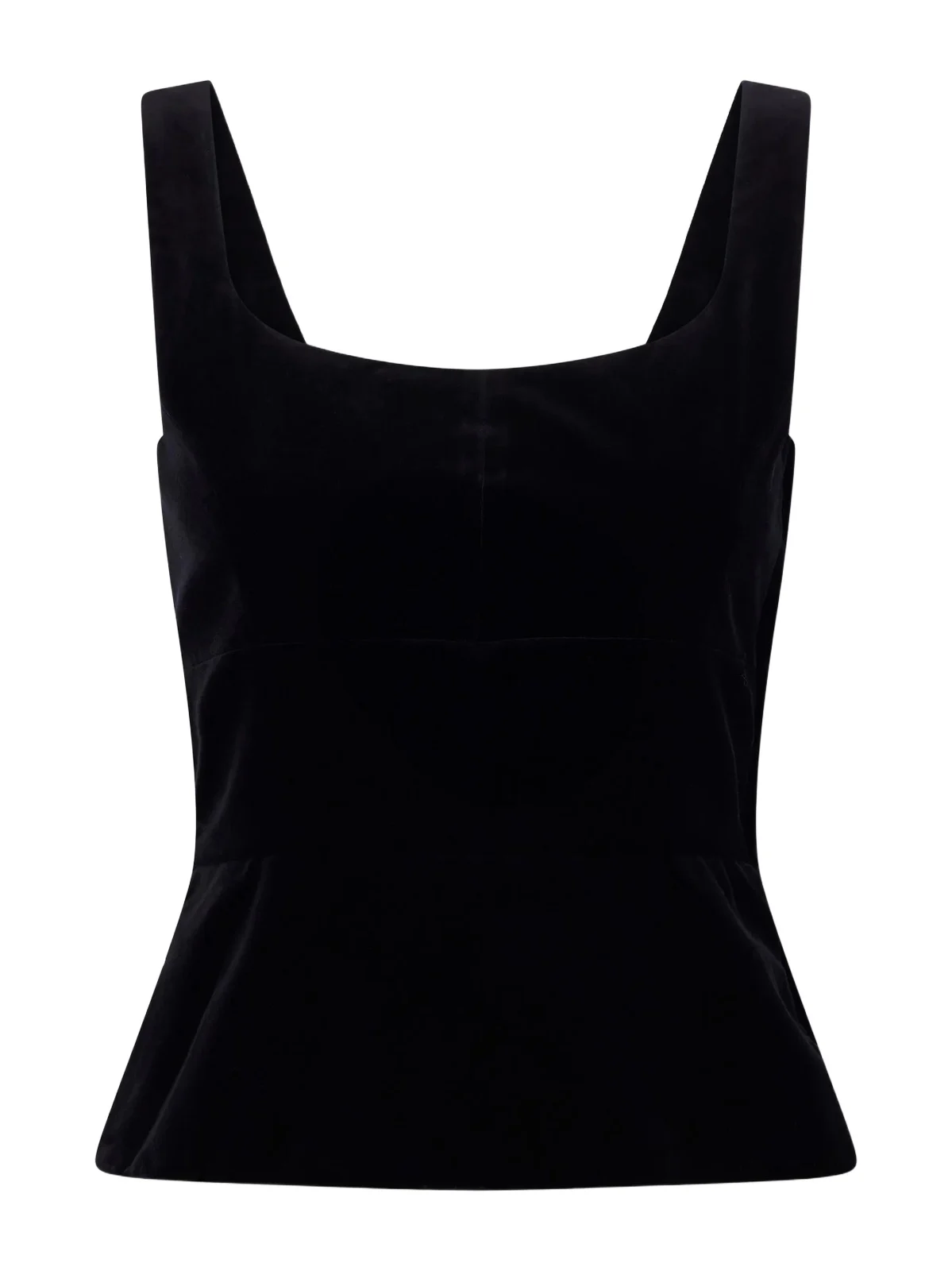 LIBEROWE Peplum Cotton-velvet Bustier Top