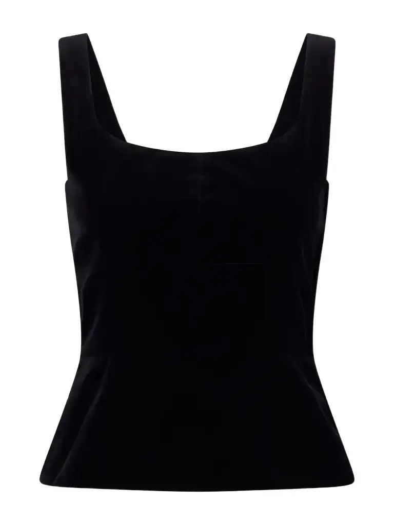 Peplum Cotton-velvet Bustier Top Peplum Cotton-velvet Bustier Top