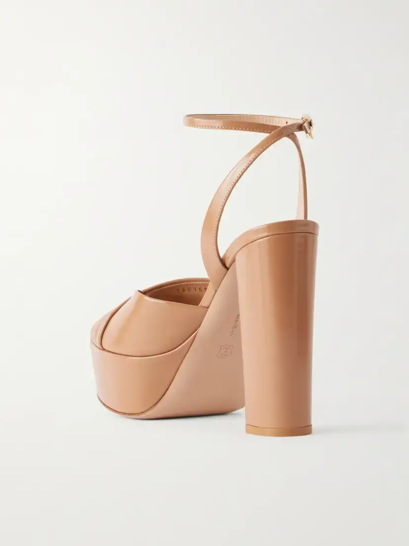 Gianvito Rossi 130 Pleated Patent-leather Platform Sandals | Thumbnail 3