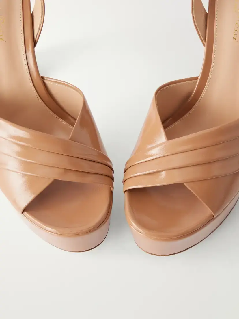 Gianvito Rossi 130 Pleated Patent-leather Platform Sandals | Thumbnail 5