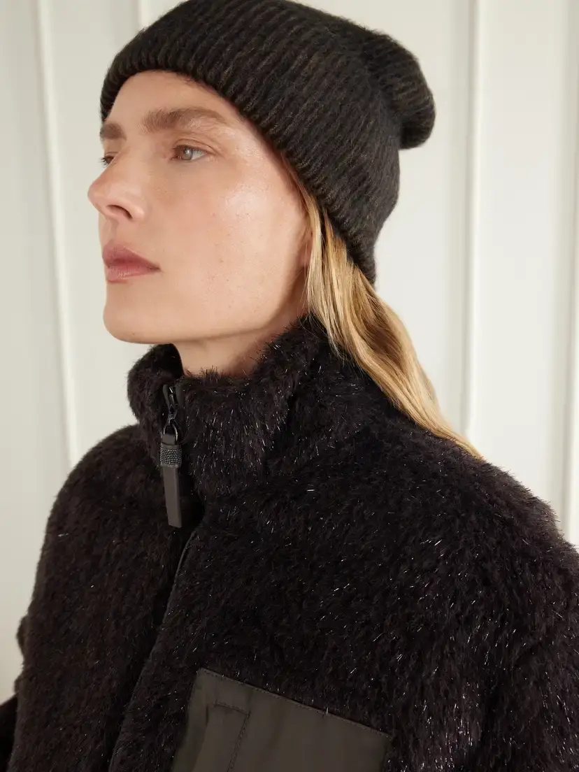 Brunello Cucinelli Brushed Ribbed Mohair-blend Beanie | Thumbnail 2 Brunello Cucinelli Brushed Ribbed Mohair-blend Beanie | Thumbnail 2