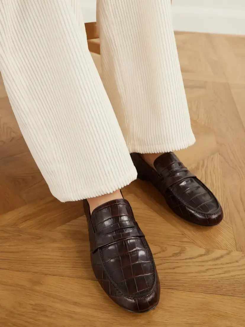 Jamie Haller The Penny Croc-effect Leather Loafers | Thumbnail 2 Jamie Haller The Penny Croc-effect Leather Loafers | Thumbnail 2