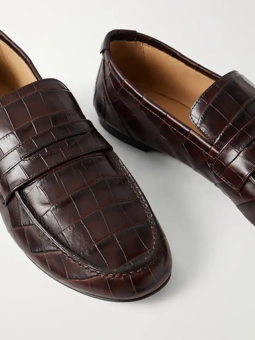 Jamie Haller The Penny Croc-effect Leather Loafers | Thumbnail 5 Jamie Haller The Penny Croc-effect Leather Loafers | Thumbnail 5