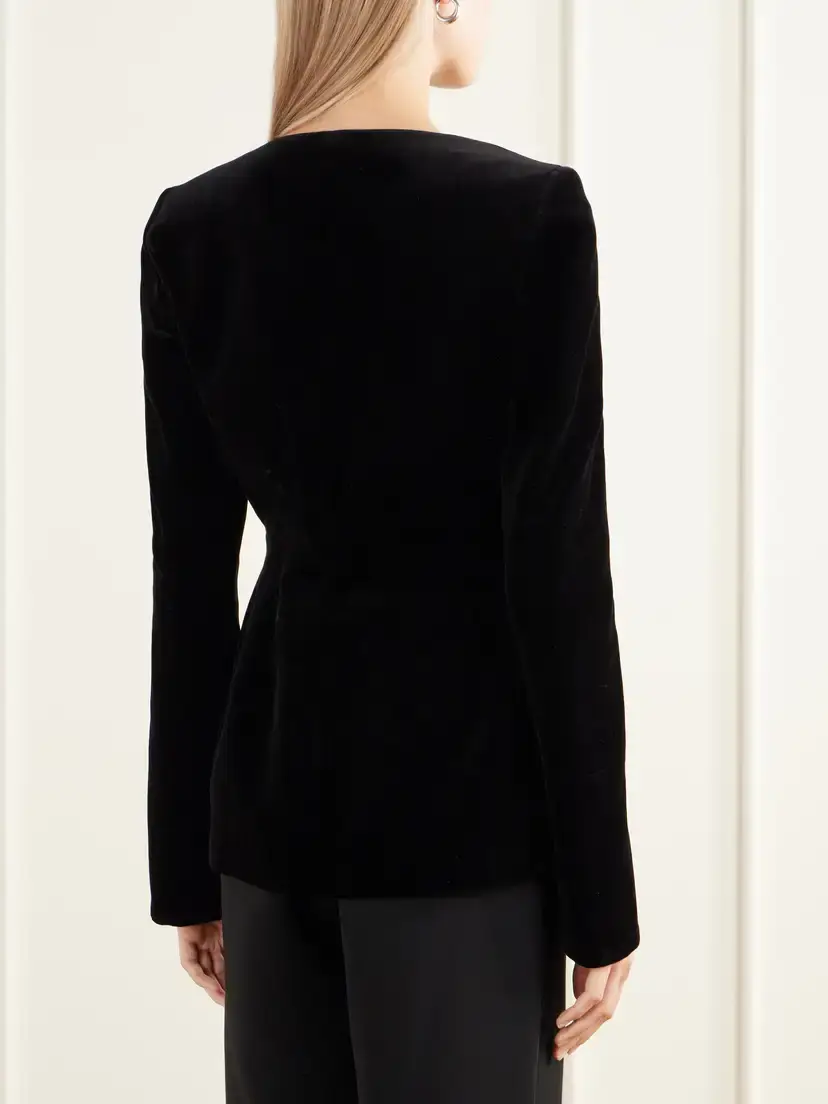 LIBEROWE Amber Darted Cotton-velvet Blouse | Thumbnail 3