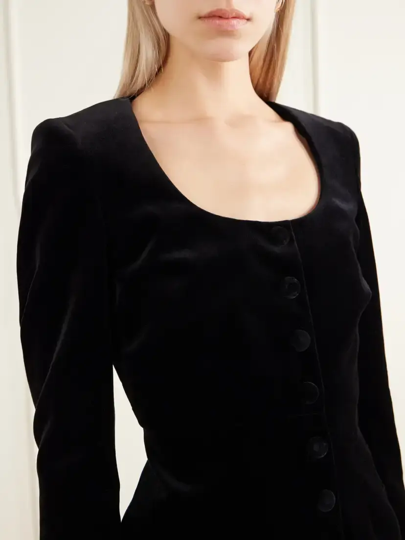 LIBEROWE Amber Darted Cotton-velvet Blouse | Thumbnail 4