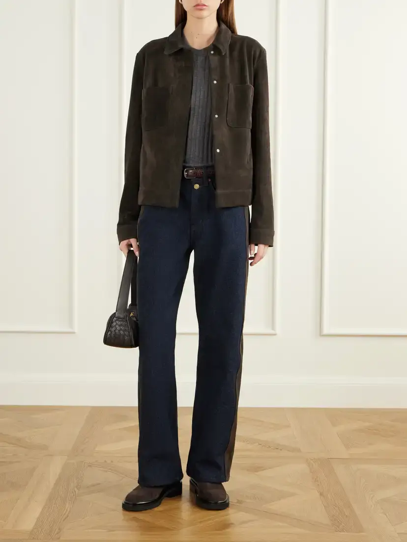 B SIDES Myrr Snap Cropped Suede Jacket | Thumbnail 2